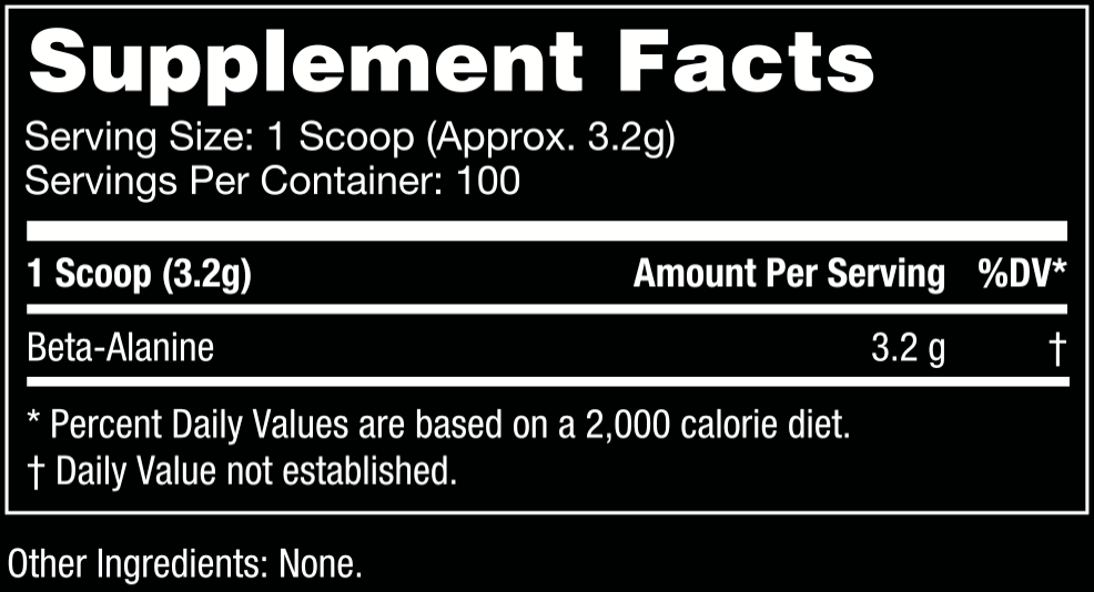 100 Servings Supplement Facts