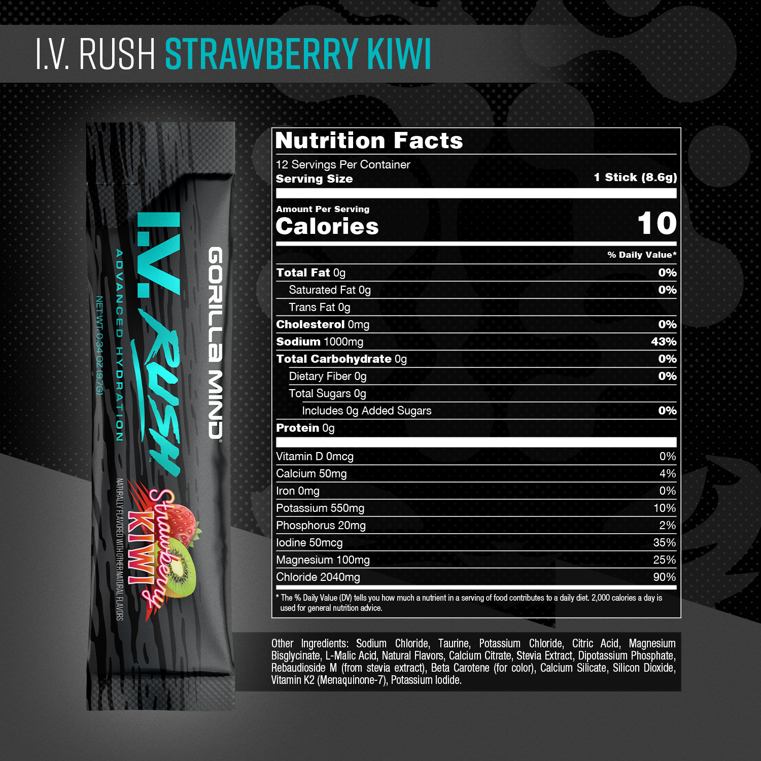 12 Serving / Strawberry Kiwi Nutrition Facts