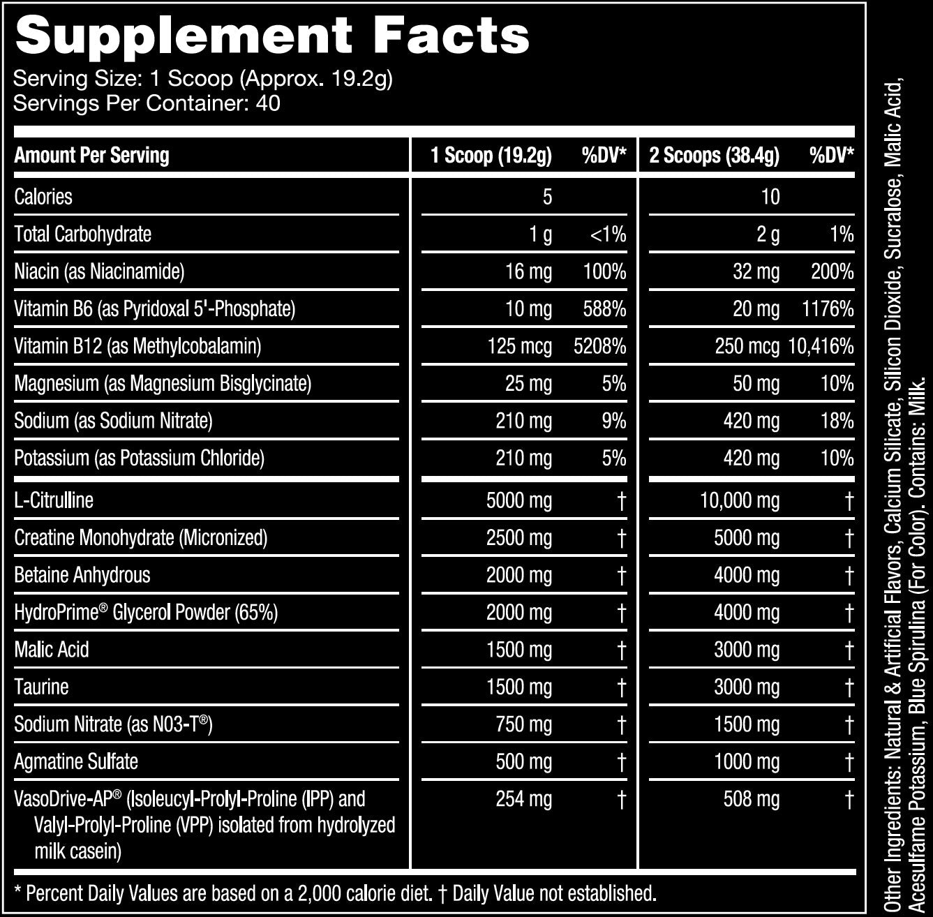 Bombsicle Supplement Facts