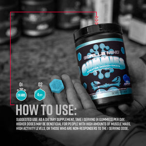 Gorilla Mind Creatine Gummies how to use directions