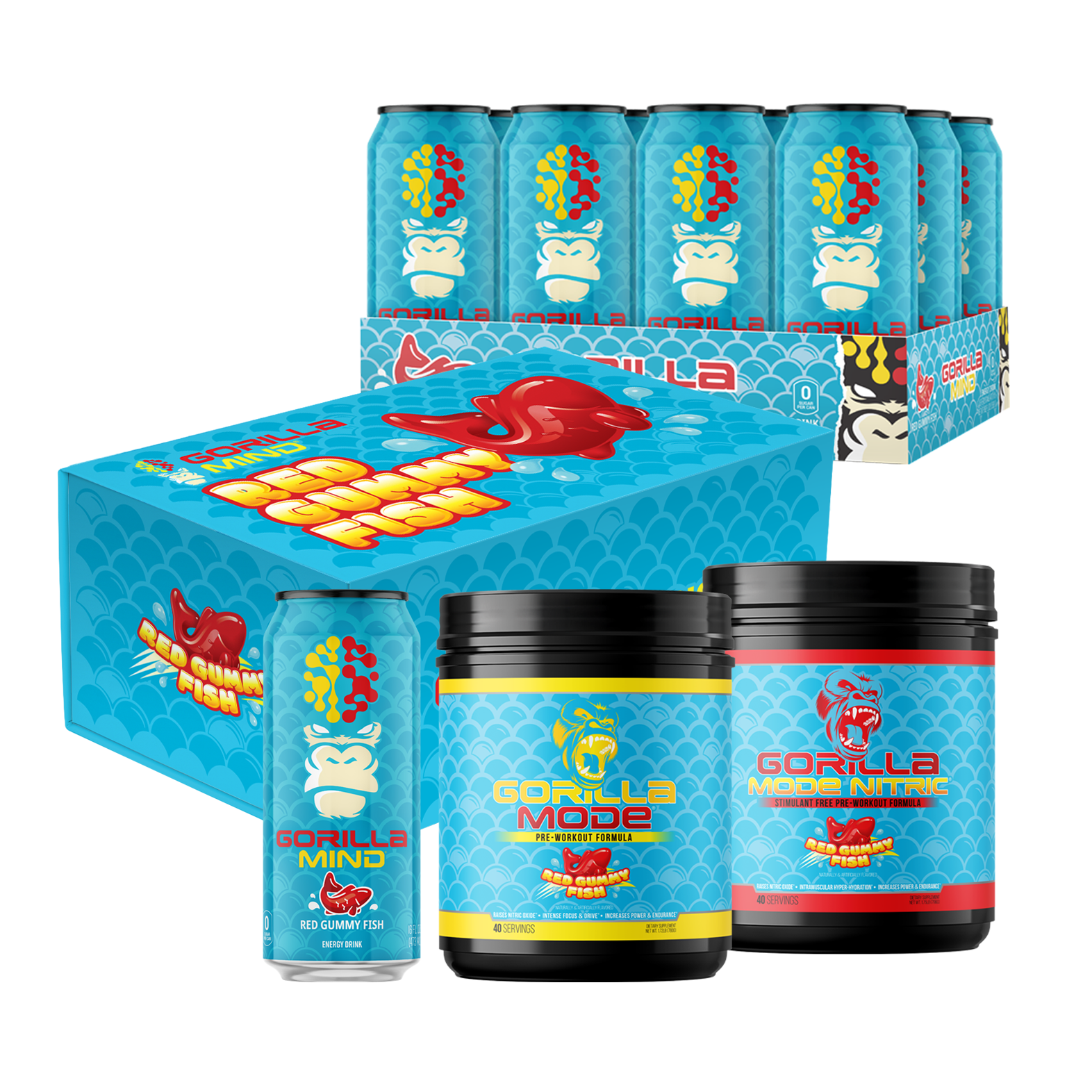 Red Gummy Fish Launch Box