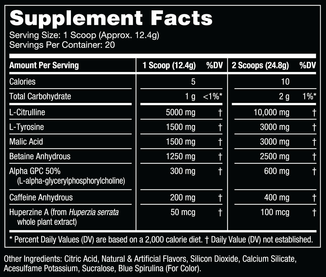 Rocket Frost Supplement Facts