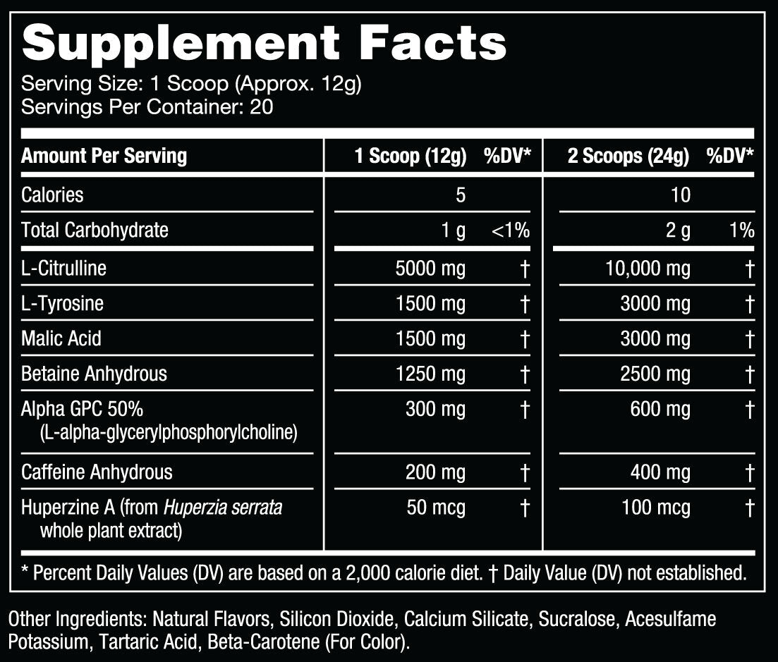 White Gummy Bear Supplement Facts