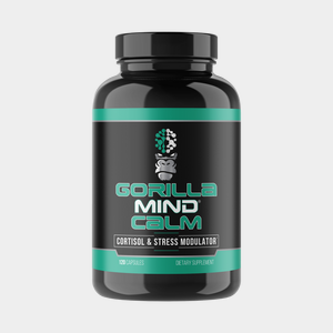 Gorilla Mind Calm supplement bottle, front view
