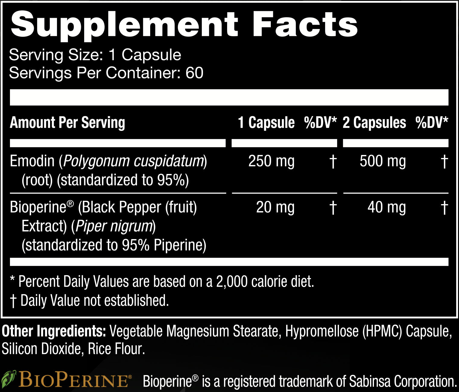 60 Servings Supplement Facts