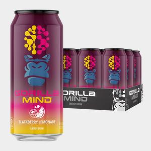 Gorilla Mind Energy Drink case, Blackberry Lemonade flavor
