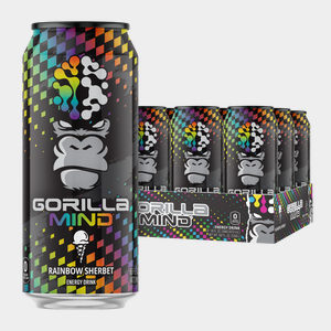 Gorilla Mind Energy Drink case, Rainbow Sherbet flavor