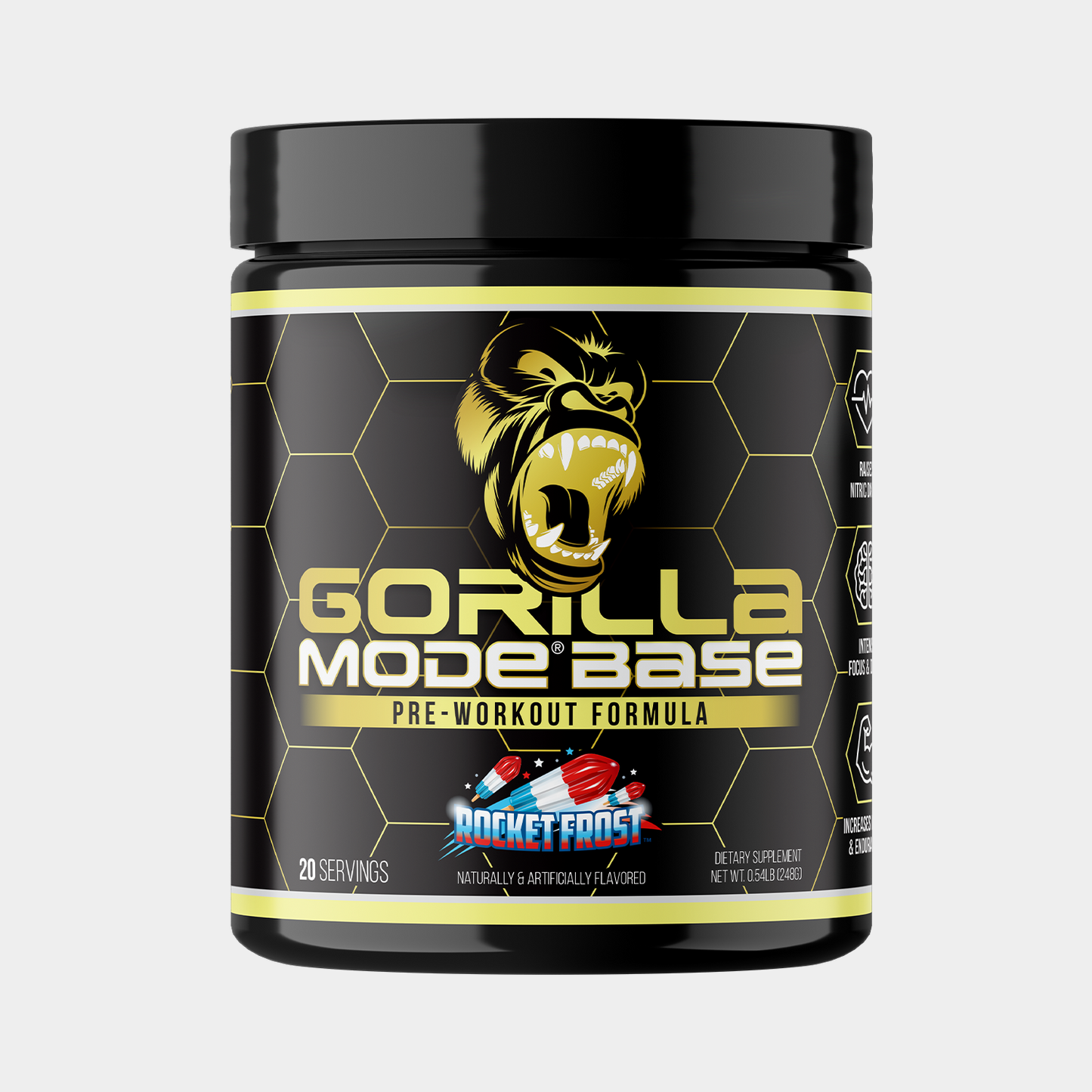 Gorilla Mode Base pre-workout, Rocket Frost flavor