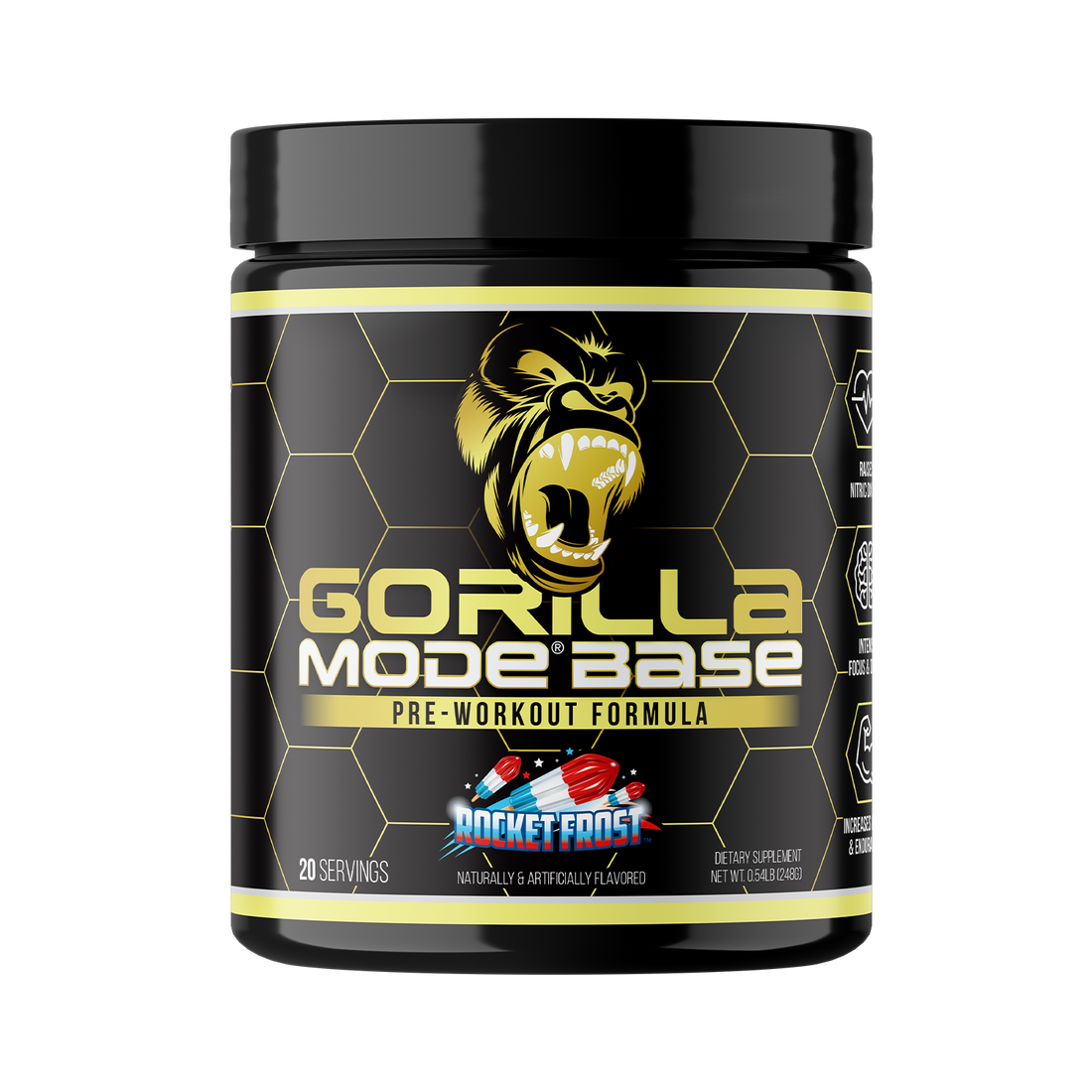 Gorilla Mode Base pre-workout, Rocket Frost flavor