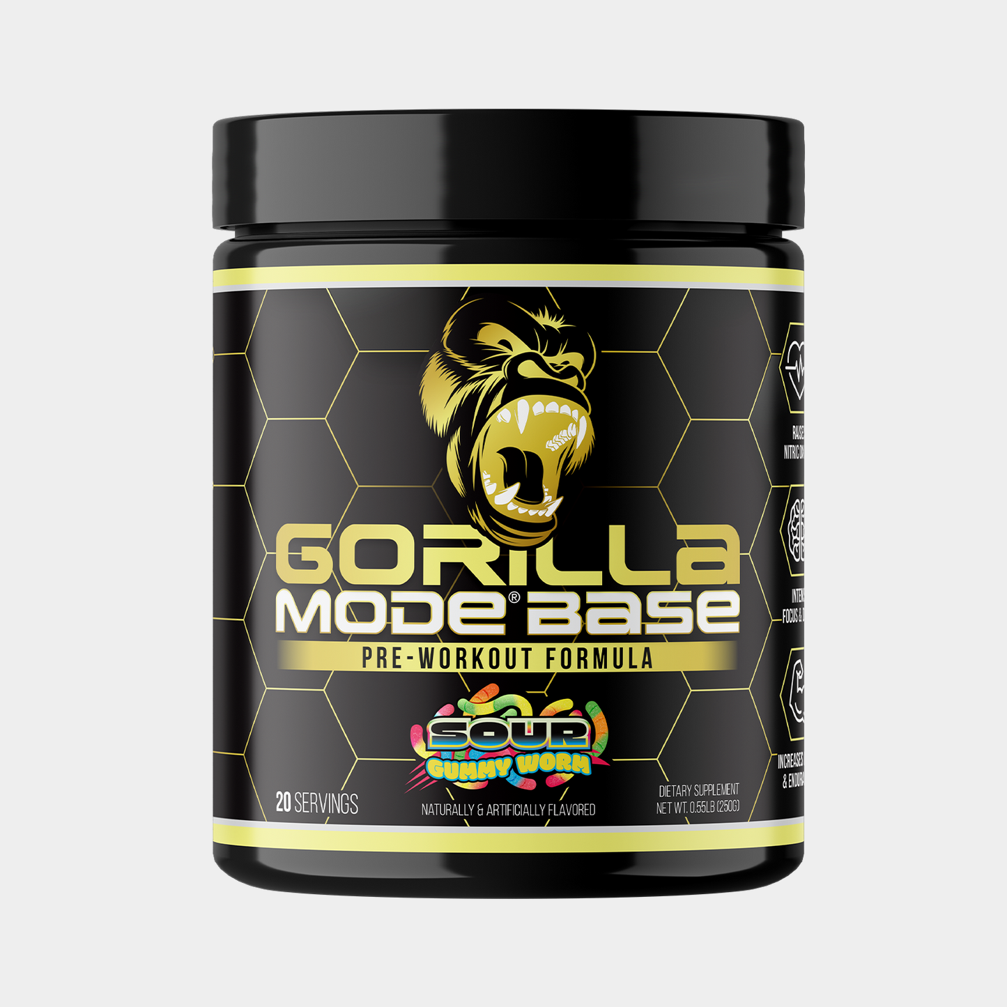 Gorilla Mode Base pre-workout, Sour Gummy Worm flavor