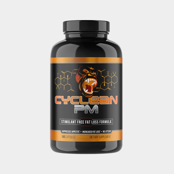 Gorilla Mind Cyclean PM supplement bottle, hero product shot
