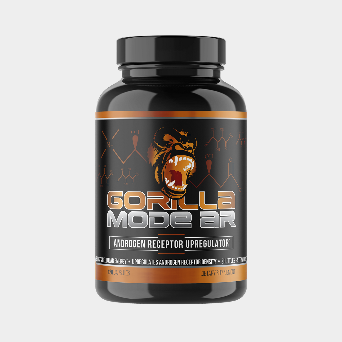 Gorilla Mode AR supplement bottle, hero product shot