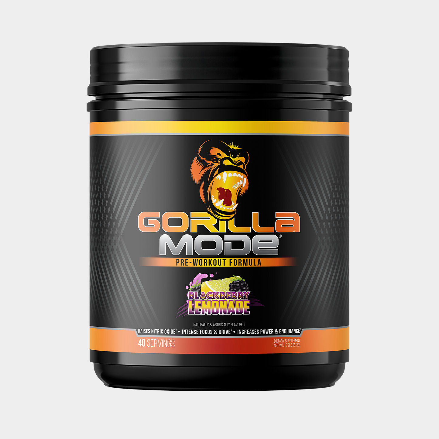 Gorilla Mode pre-workout, Blackberry Lemonade flavor