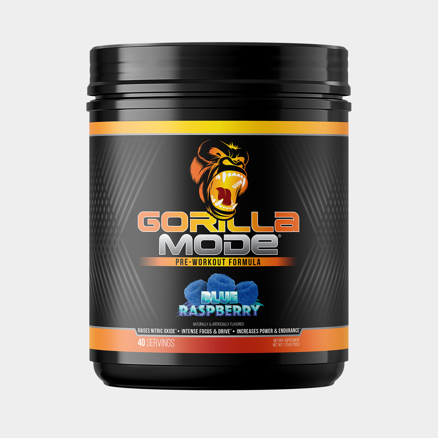 Gorilla Mode pre-workout, Blue Raspberry flavor