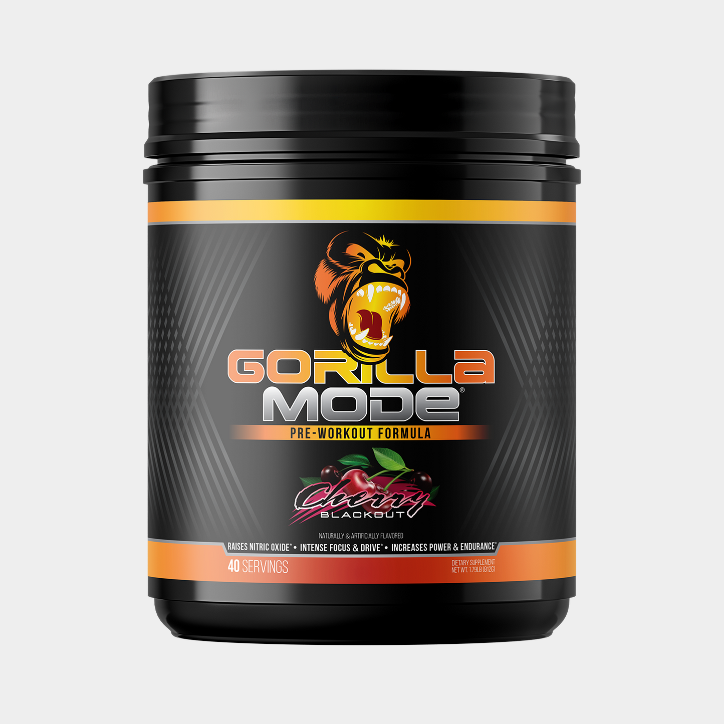 Gorilla Mode pre-workout, Cherry Blackout flavor