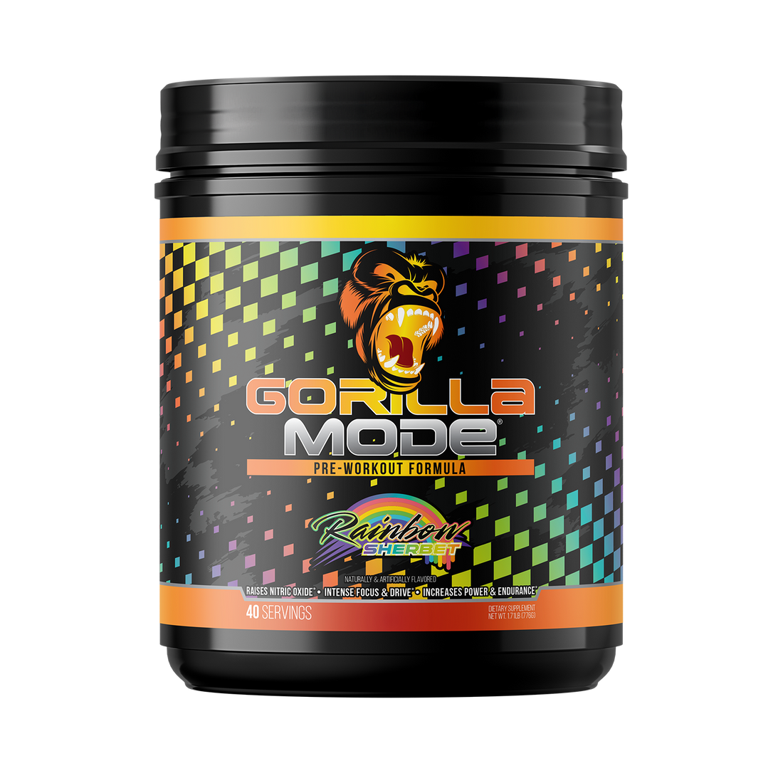 Gorilla Mode pre-workout, Rainbow Sherbet flavor
