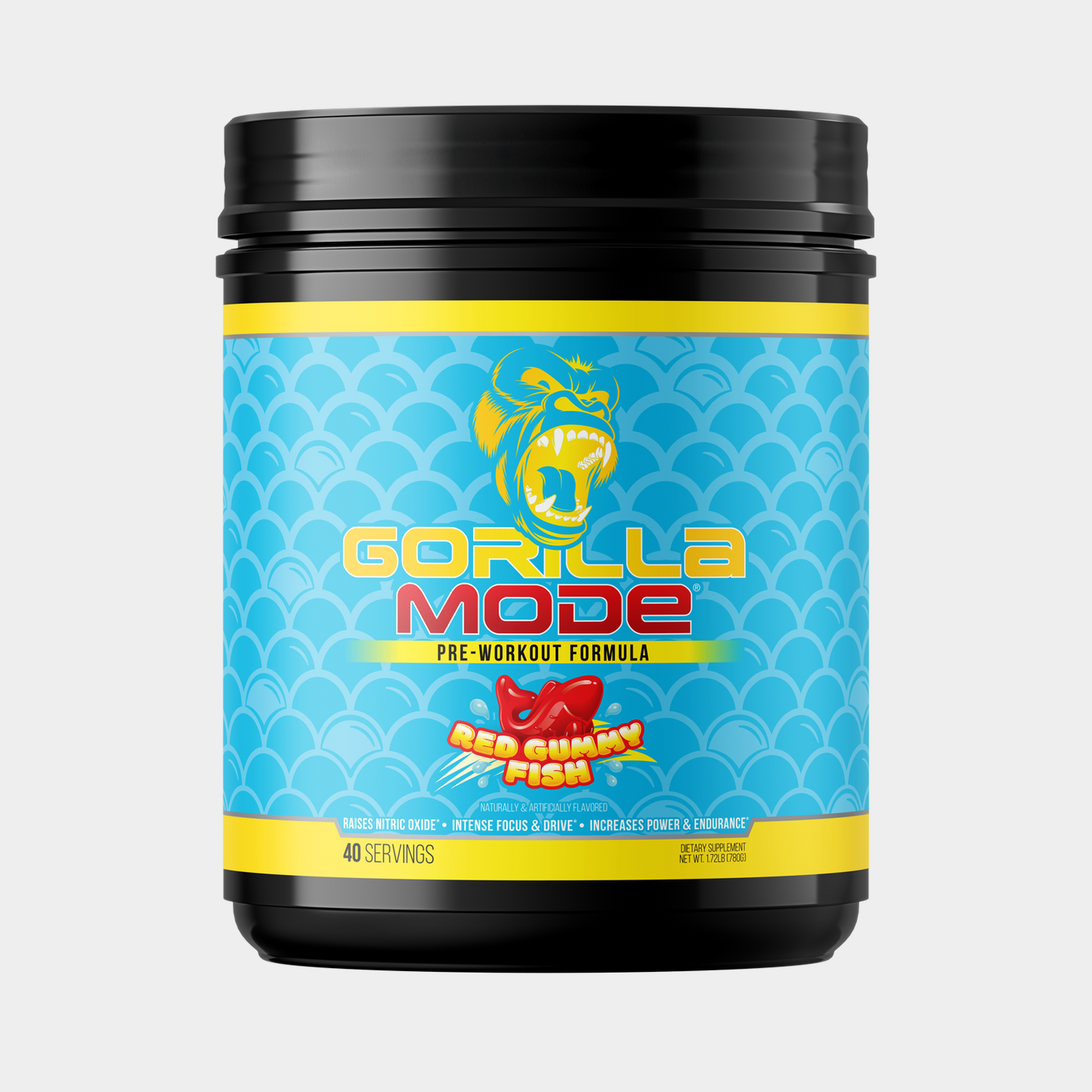 Gorilla Mode pre-workout, Red Gummy Fish flavor