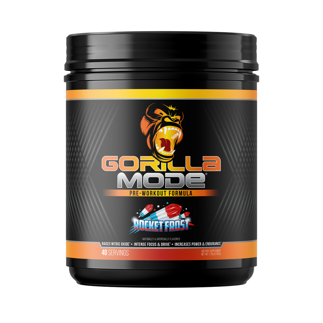 Gorilla Mode pre-workout, Rocket Frost — hero product shot