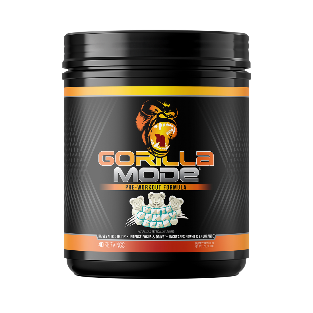 Gorilla Mode pre-workout, White Gummy Bear flavor