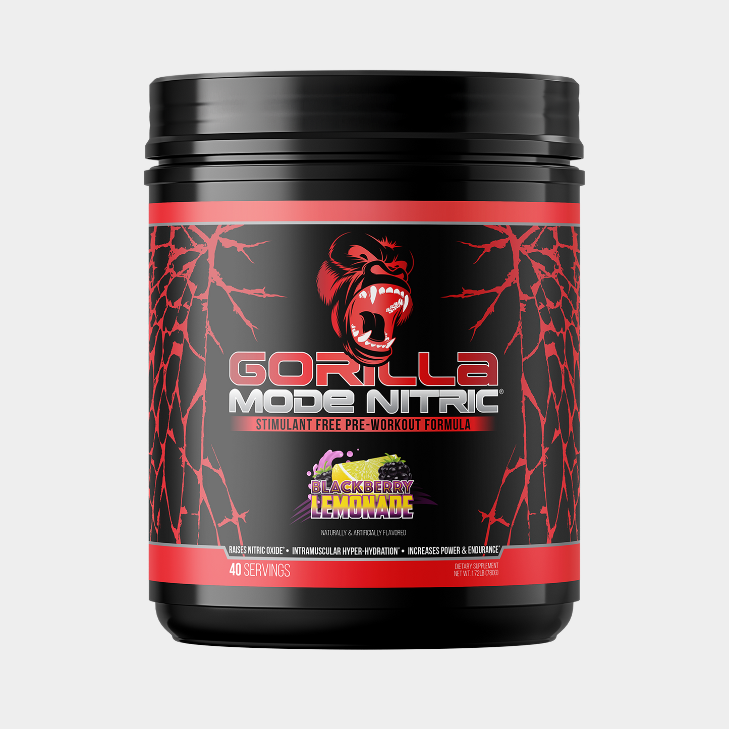 Gorilla Mode Nitric pre-workout, Blackberry Lemonade flavor