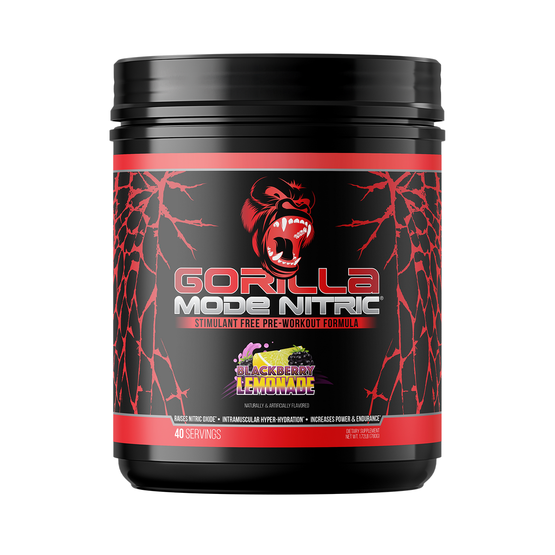 Gorilla Mode Nitric pre-workout, Blackberry Lemonade flavor