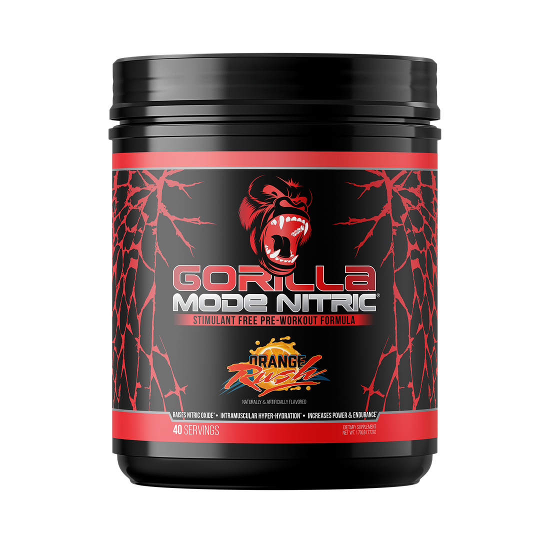 Gorilla Mode Nitric pre-workout, Orange Rush flavor