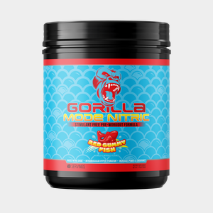 Gorilla Mode Nitric pre-workout, Red Gummy Fish flavor