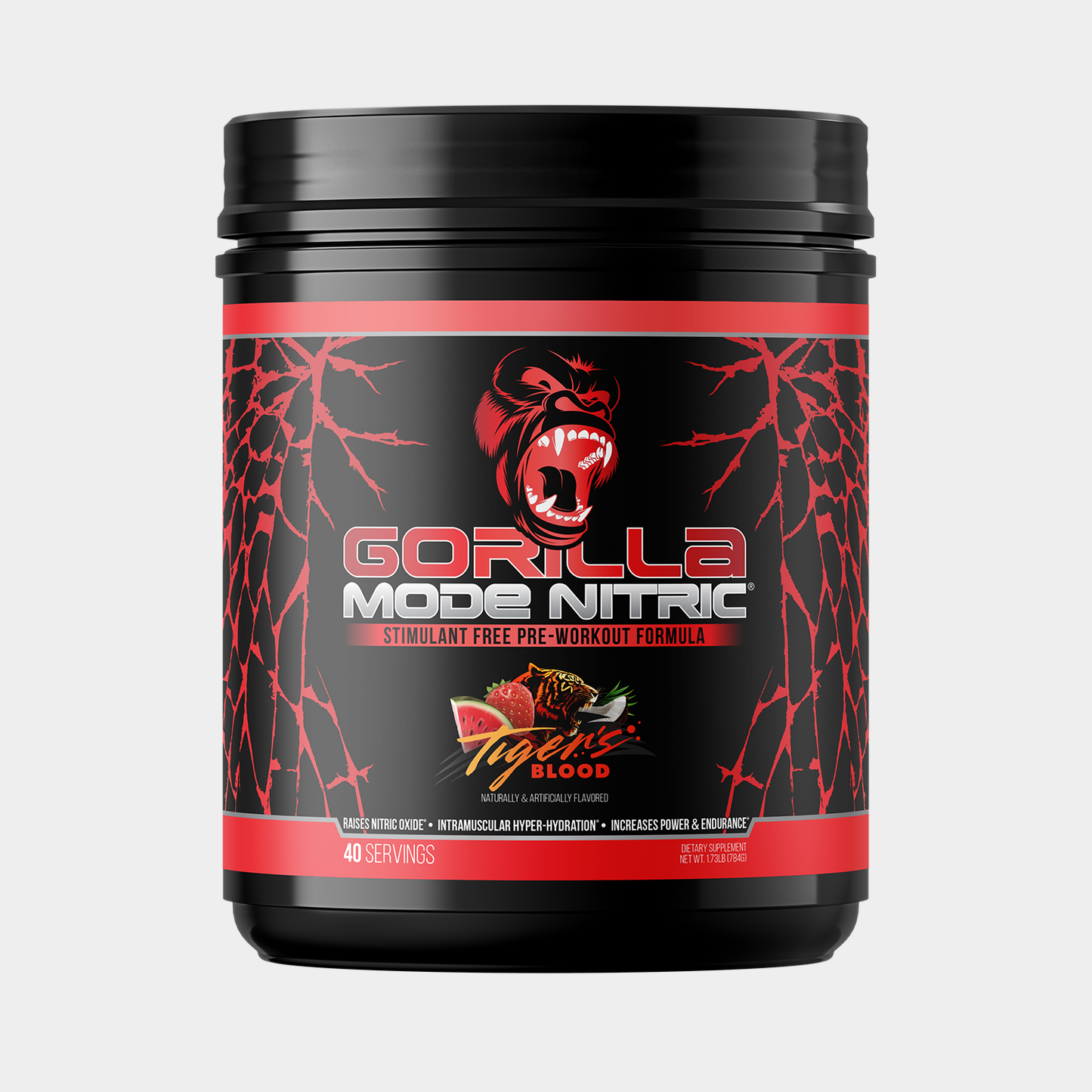 Gorilla Mode Nitric pre-workout, Tiger's Blood flavor
