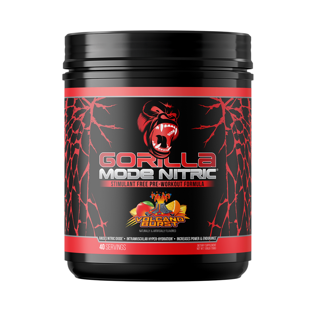 Gorilla Mode Nitric pre-workout, Volcano Burst flavor