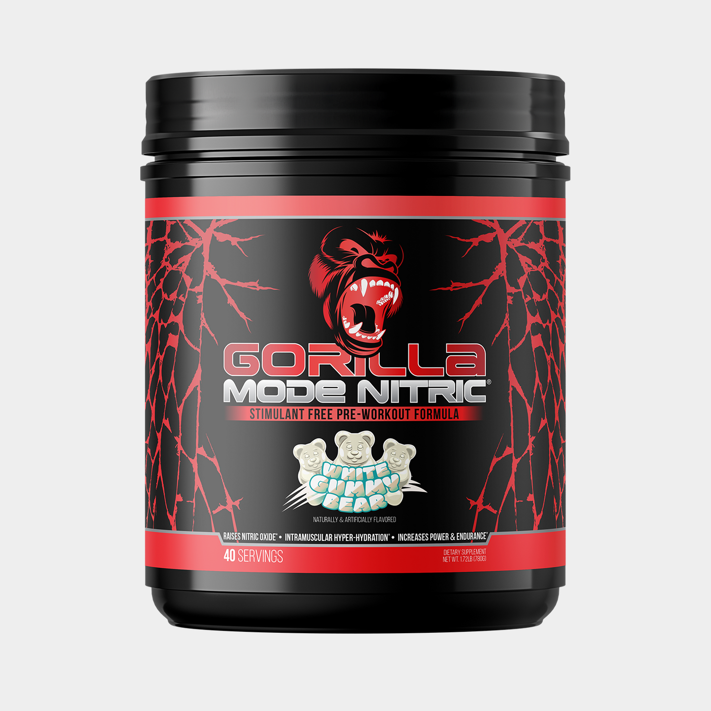Gorilla Mode Nitric pre-workout, White Gummy Bear flavor
