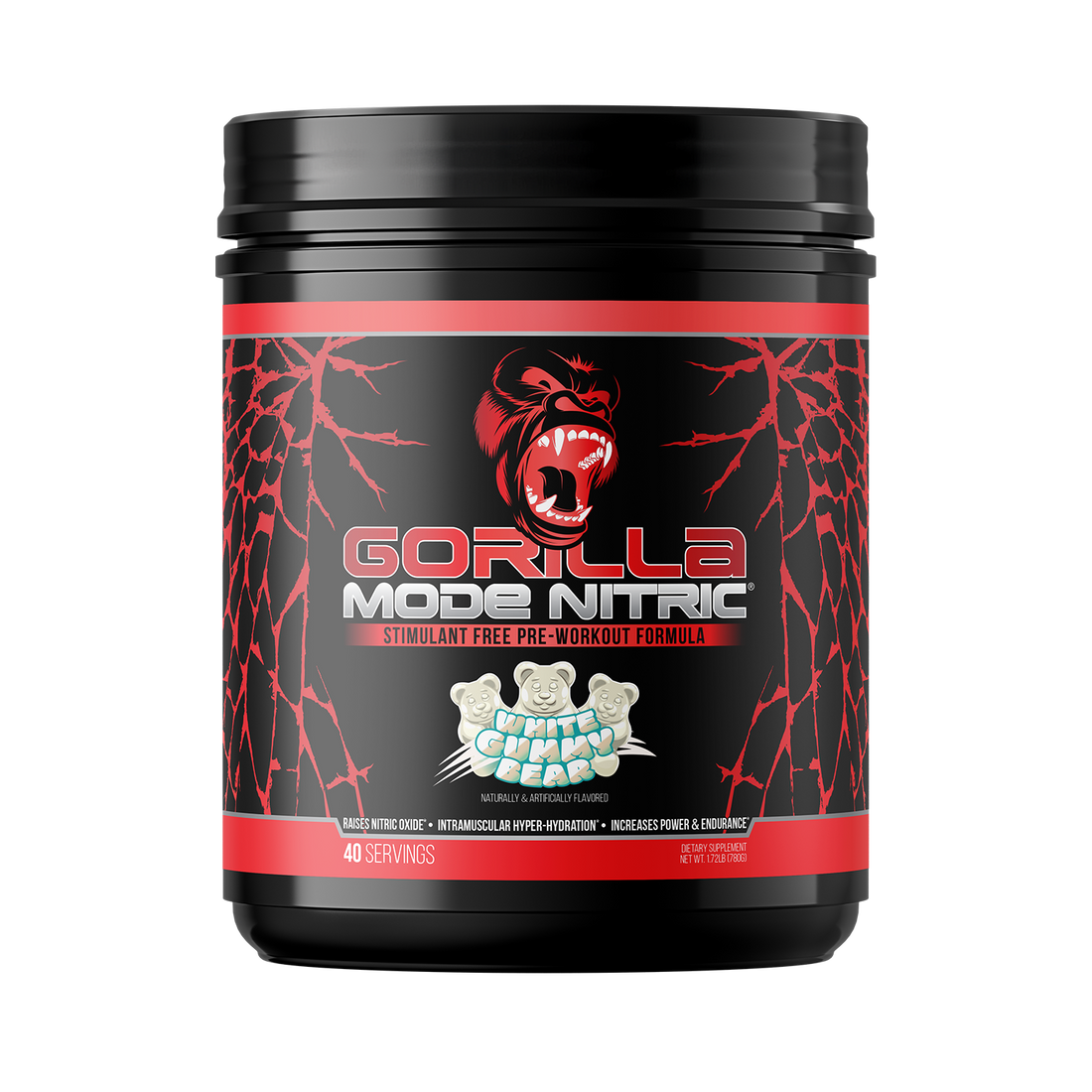 Gorilla Mode Nitric pre-workout, White Gummy Bear flavor