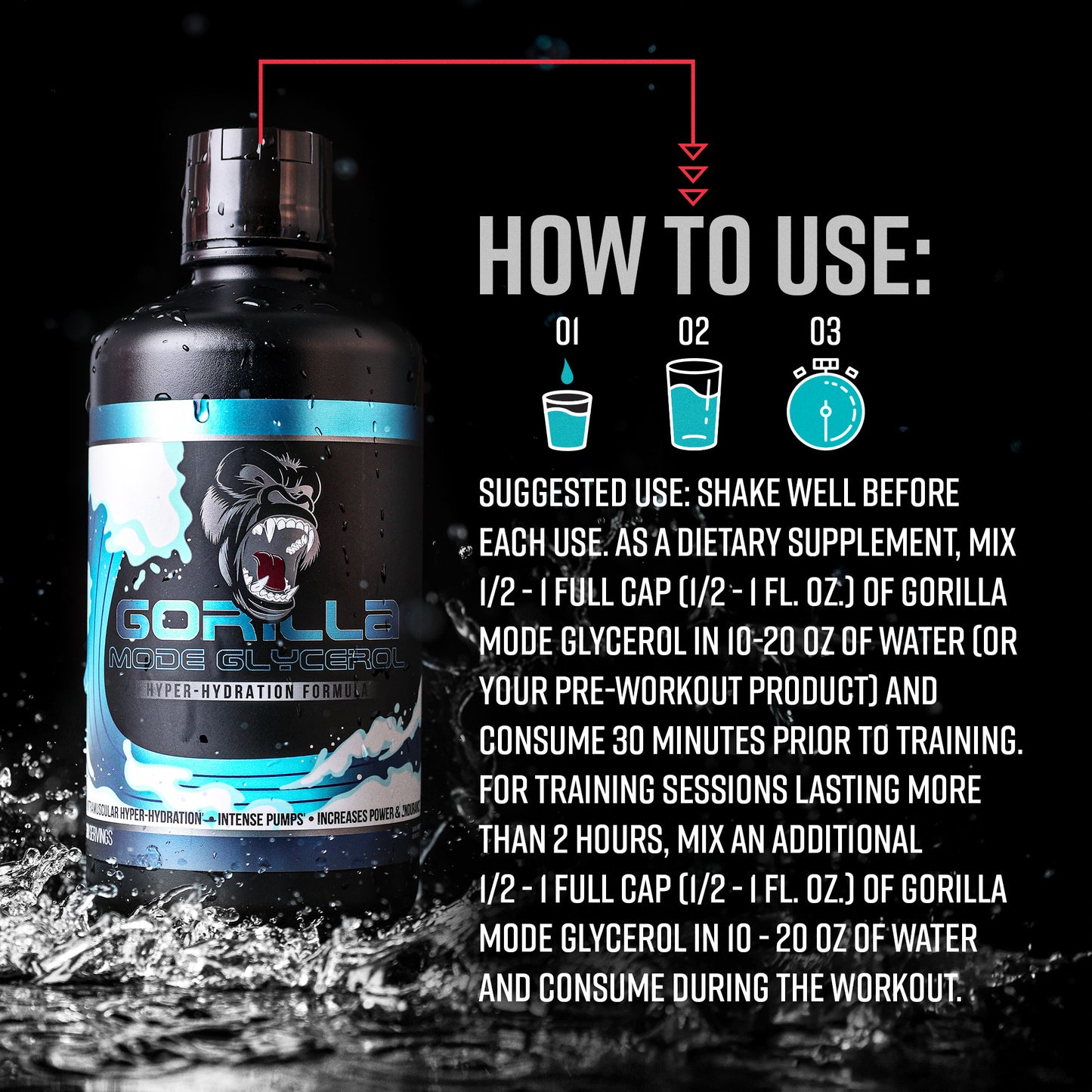 Gorilla Mode Liquid Glycerol how to use directions