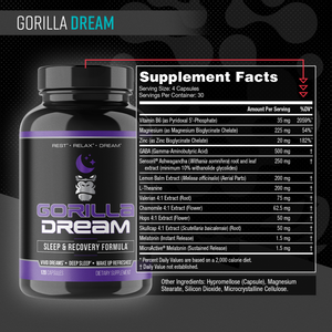 Gorilla Dream supplement facts panel