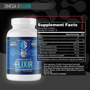 Gorilla Mind Omega-3 Elixir supplement facts panel