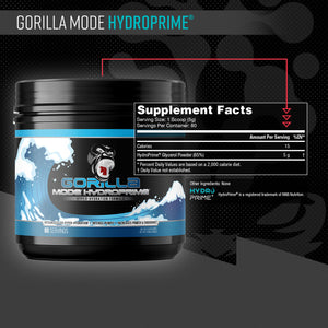 Gorilla Mode HydroPrime Glycerol supplement facts panel