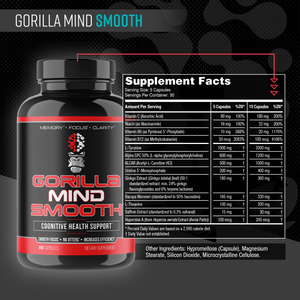 Gorilla Mind Smooth supplement facts panel