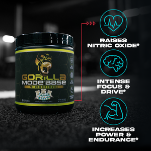 Gorilla Mode Base pre-workout key product callouts and benefits