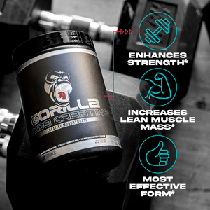 Gorilla Mind Creatine Monohydrate key product callouts and benefits