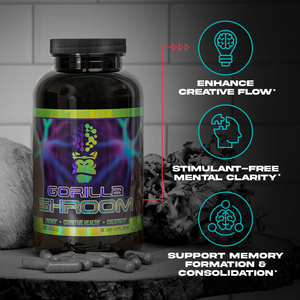 Gorilla Mind Gorilla Shroom key product callouts and benefits