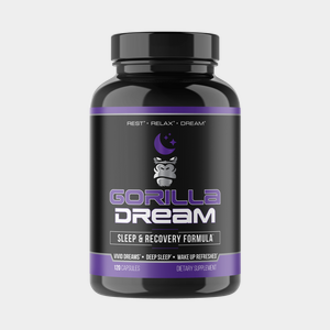 Gorilla Dream supplement bottle, front view