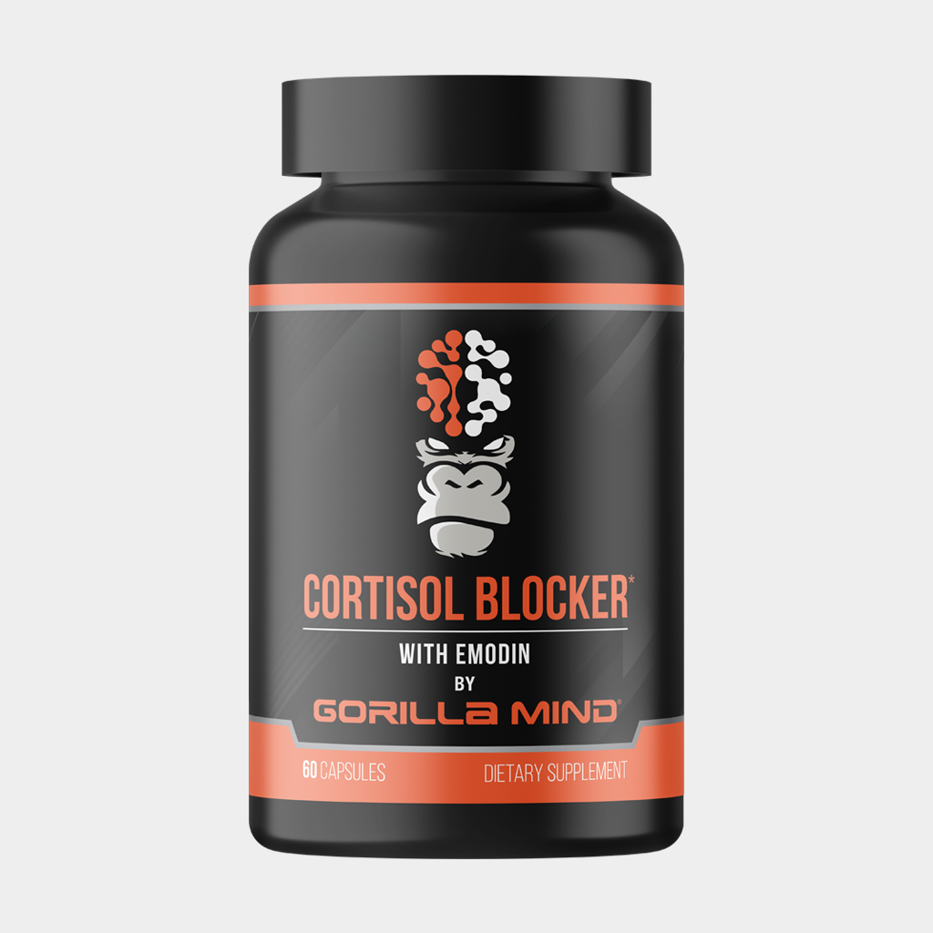 Gorilla Mind Cortisol Blocker supplement bottle, hero product shot