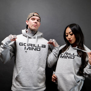 Gorilla Mind grey hoodie product shot