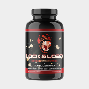 Gorilla Mind Lock and Load supplement bottle, hero product shot