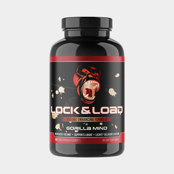 Gorilla Mind Lock and Load supplement bottle, hero product shot