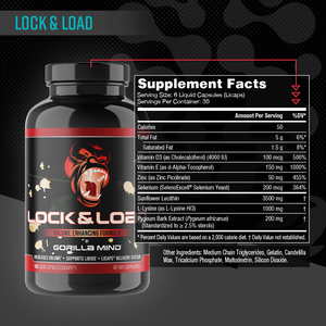 Gorilla Mind Lock and Load supplement facts panel