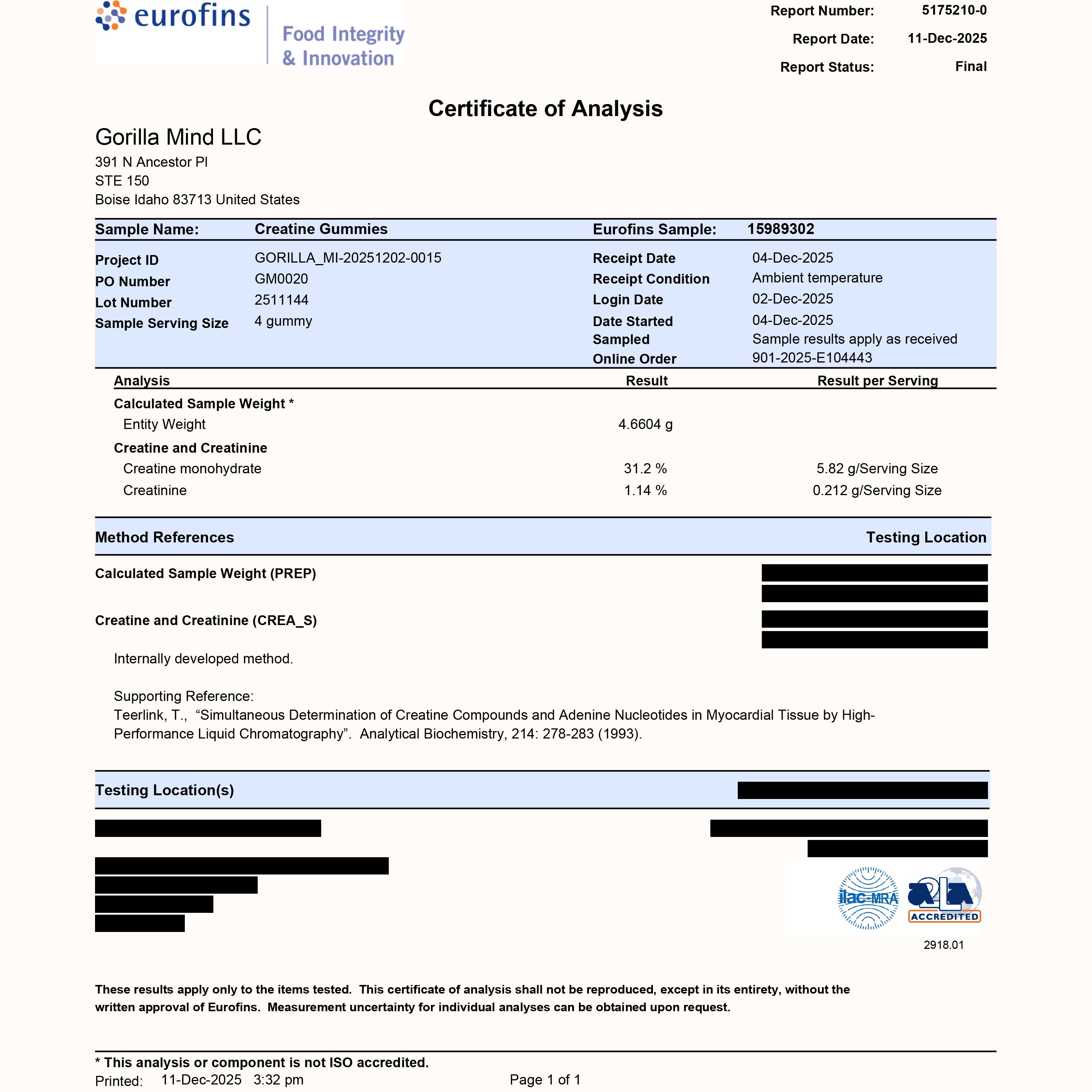 Gorilla Mind Creatine Gummies