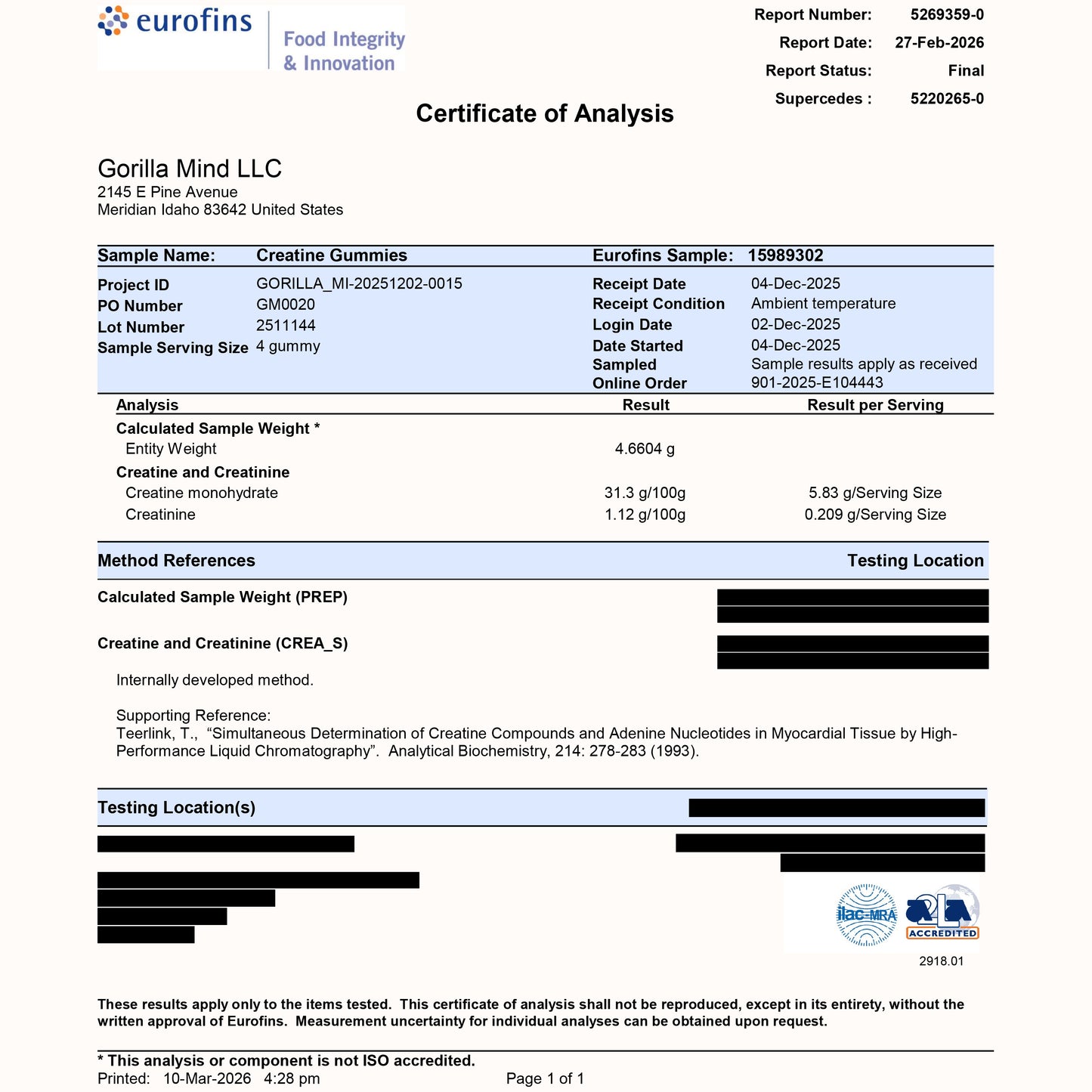 Gorilla Mind Creatine Gummies