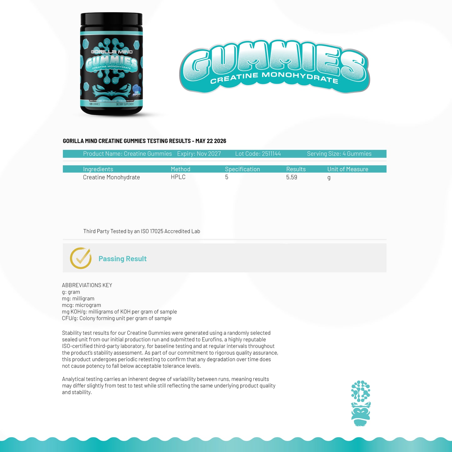 Gorilla Mind Creatine Gummies