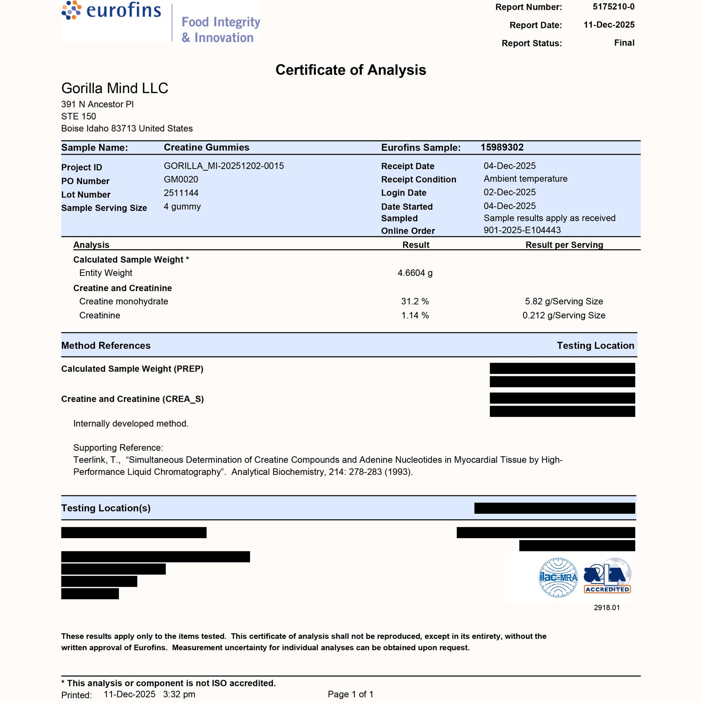 Gorilla Mind Creatine Gummies