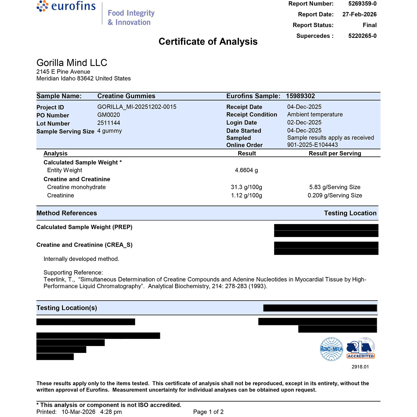 Gorilla Mind Creatine Gummies